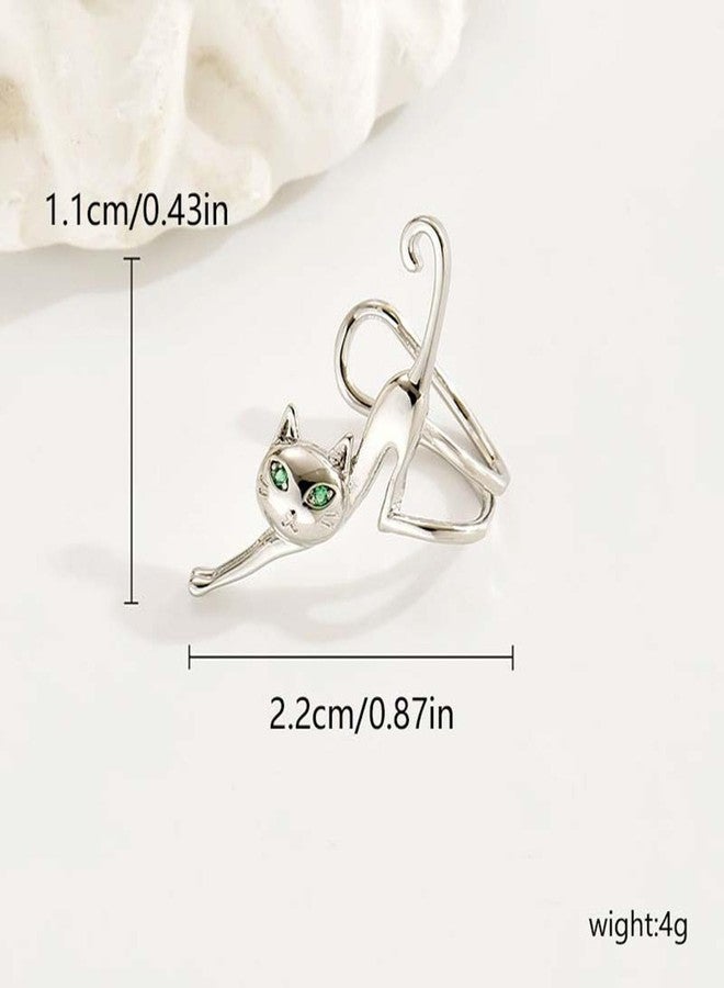 TACBSP Cute Cat Ear Cuff Earrings - Hypoallergenic Non-Pierced Ears, Funny Jewelry for Cat Lovers (D) - Image 4